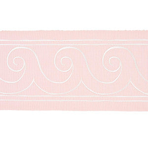 Schumacher Trim Greek Waves White On Blush 70755