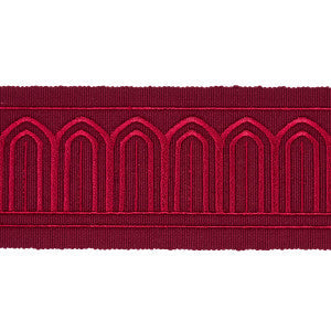 Schumacher Trim Arches Embroidered Tape Medium Red 70769