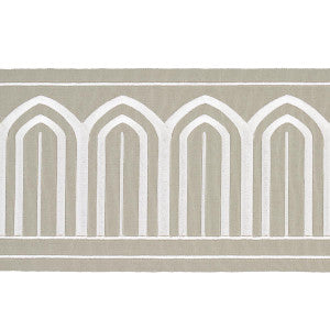 Schumacher Trim Arches Embroidered Tape Wide Taupe 70776