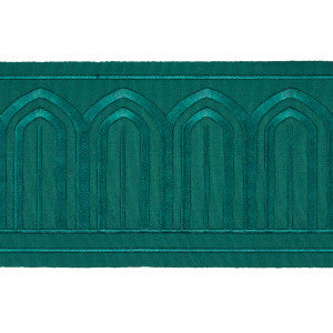 Schumacher Trim Arches Embroidered Tape Wide Emerald 70779