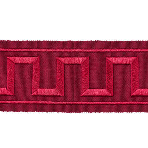 Schumacher Trim Greek Key Embroidered Tape Burgundy 70805