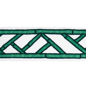 Schumacher Trim Bamboo Trellis Tape Green 81741