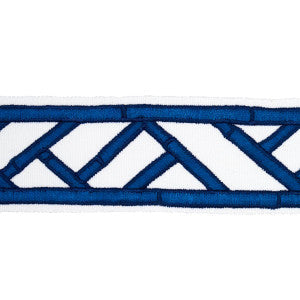 Schumacher Trim Bamboo Trellis Tape Blue 81742