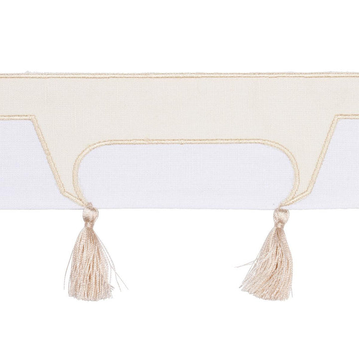 Pagoda Ivory 81760 by Schumacher Designer Trim David Kaihoi 7.5" - Swanky Fabrics -