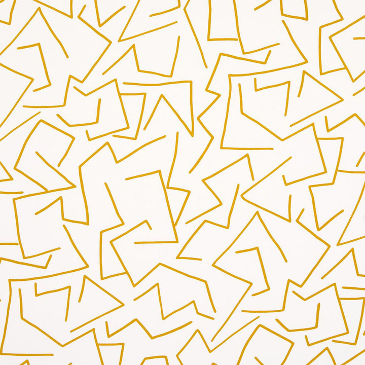 Tangent Ochre 5014000 by Schumacher Designer Wallpaper Hadiya Williams 13.5" - Swanky Fabrics -