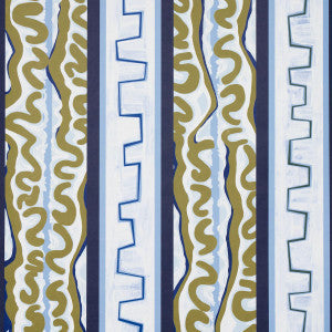 Schumacher Wallpaper Night At The Opera Deep Blue & Olive 5014180