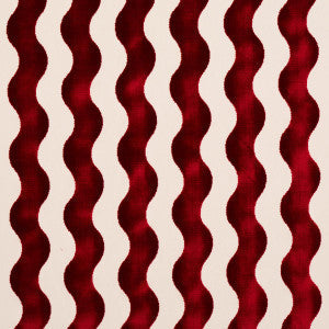 Schumacher Fabric The Wave Velvet Red 69427