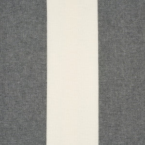 Schumacher Fabric Vista Linen Stripe Casement Carbon And White 67944