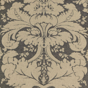 Schumacher Fabric Flanders Linen Damask Charcoal 67950