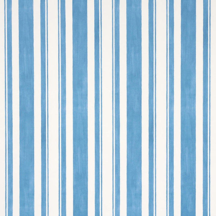 Villa Stripe Peacock 5009926 by Schumacher Designer Wallpaper Miles Redd 7.75" - Swanky Fabrics -