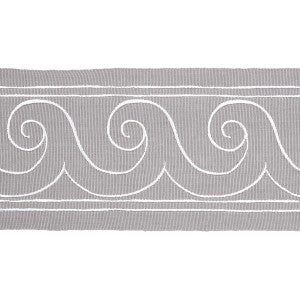 Schumacher Trim Greek Waves White On Grey 70754