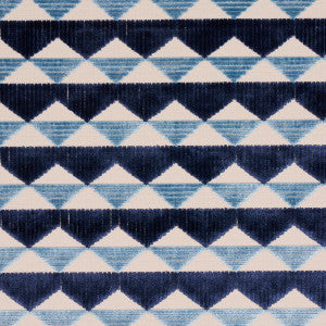Schumacher Fabric Ridge Line Velvet Slate Blue 81820