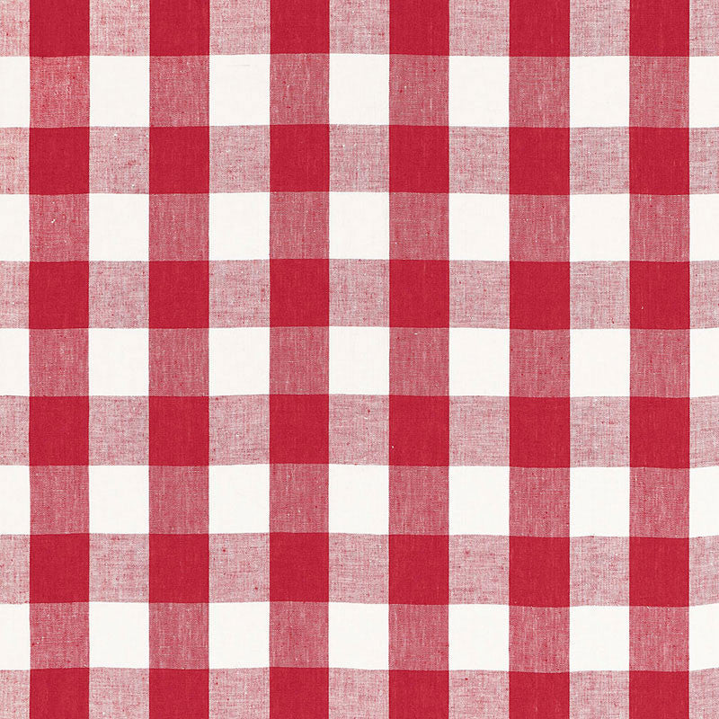 Key West Check Cherry 68011 by Schumacher Designer Fabric CALYPSO PLAIDS & CHECKS See Sample INDIA MEDIUM DUTY </p><p>Repeat: Horizontal: 4 1/8" (10CM) and Vertical: 4 1/8" (10CM) 54" WIDE (137CM) - Swanky Fabrics -