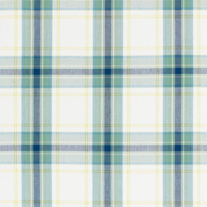 St. Martin Plaid Capri 68071 by Schumacher Fabric Schumacher Fabric St. Martin Plaid Capri 68071Fabric COTTON 100% INDIA </p><p>Repeat: H: HORZ.9 1/8" (23CM) , V: VERT. 9 1/2" (24CM) 54.25 - Fabric Carolina -