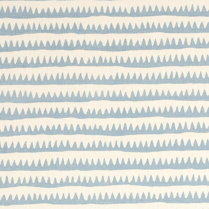 Corfu Hand Printed Stripe Sky 177975 by Schumacher Designer Fabric Full Bloom 26.5" - Swanky Fabrics -