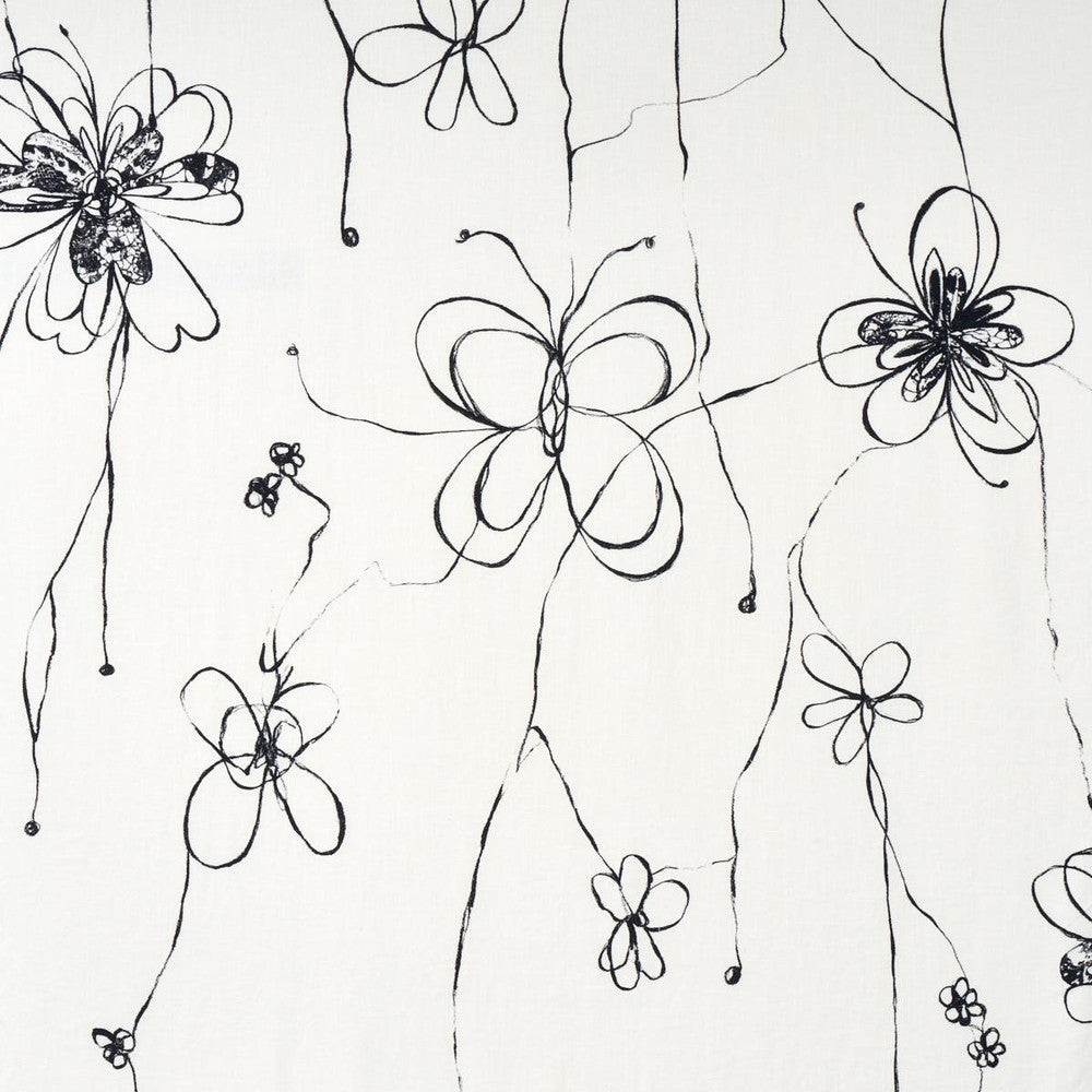 Come Back As A Flower Soft Black 180520 by Schumacher Designer Fabric Hera Ford 54.88" - Swanky Fabrics -