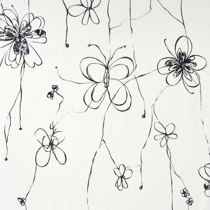 Come Back As A Flower Soft Black 180520 by Schumacher Designer Fabric Hera Ford 54.88" - Swanky Fabrics -