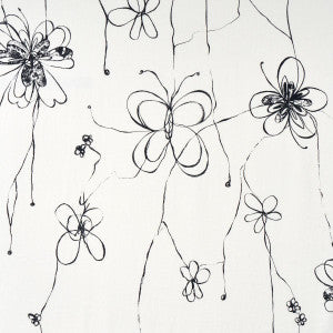 Schumacher Fabric Come Back As A Flower Soft Black 180520