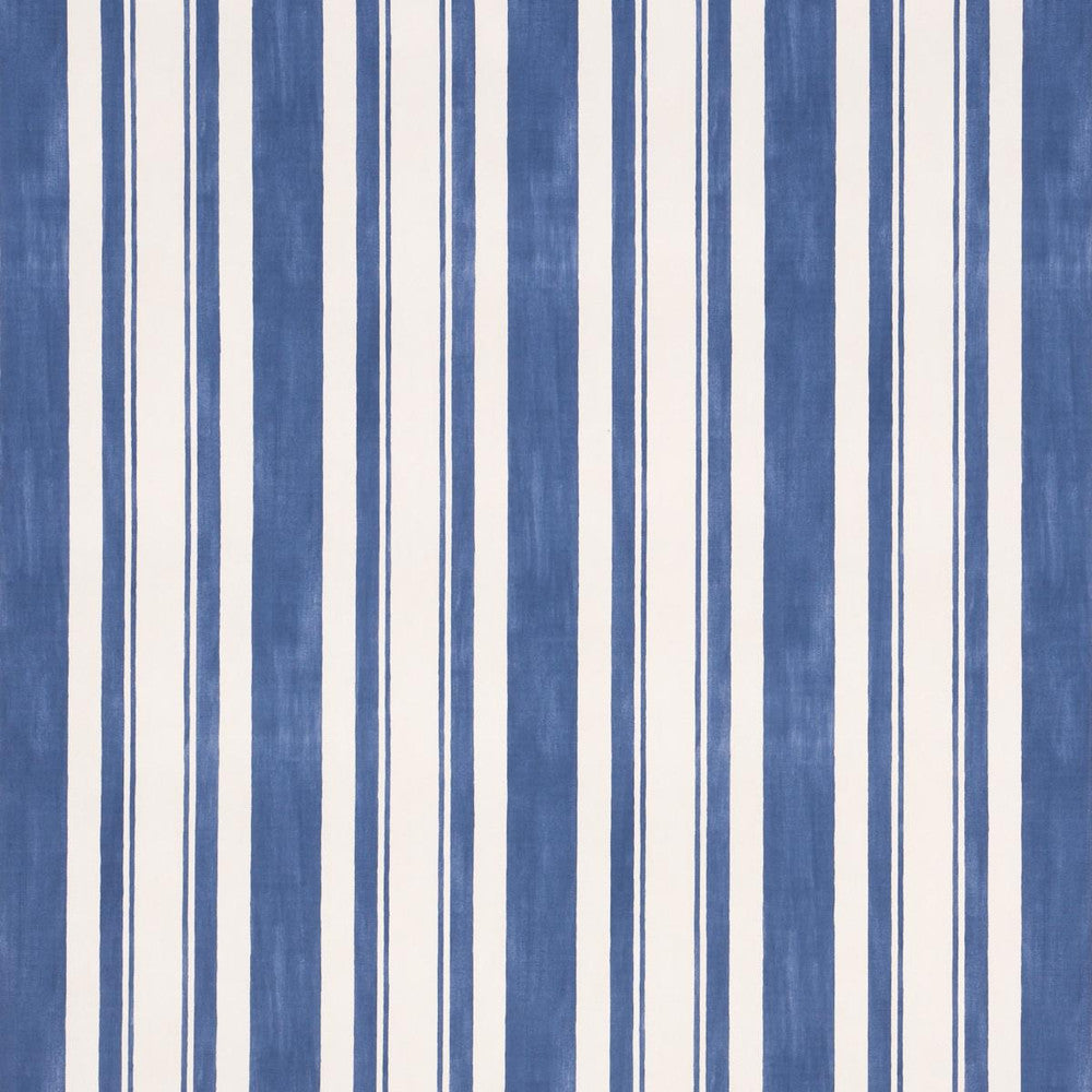 Villa Stripe Navy 5009925 by Schumacher Designer Wallpaper Miles Redd 7.75" - Swanky Fabrics -