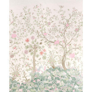 Schumacher Wallpaper Amaltas Green & Pink 5012333