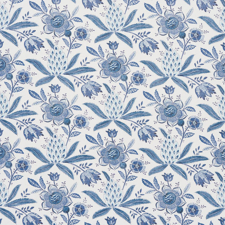 Lafayette Botanical Cornflower 5013750 by Schumacher Designer Wallpaper Williamsburg 13.5" - Swanky Fabrics -