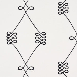 Schumacher Wallpaper Nicolette Black On Cream 5013830
