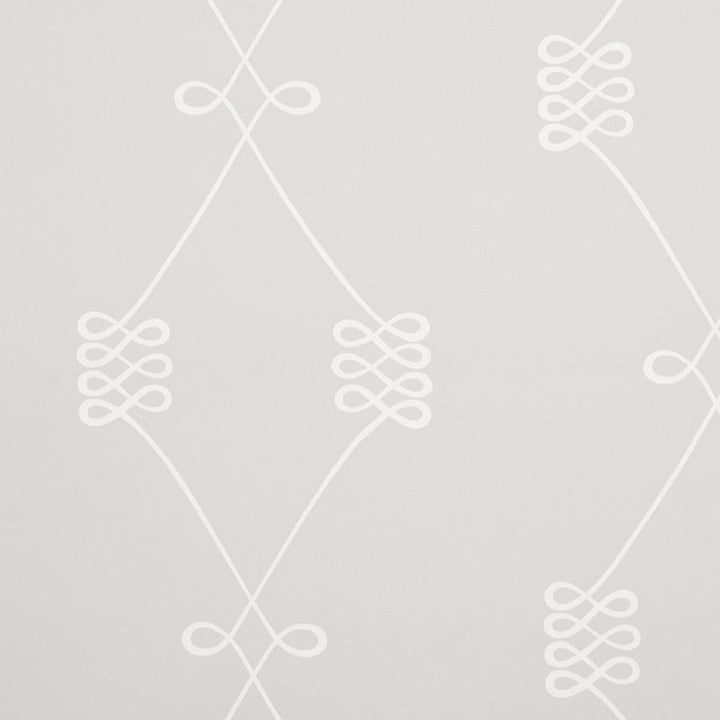 Nicolette White On Grey 5013831 by Schumacher Designer Wallpaper Full Bloom 10.25" - Swanky Fabrics -