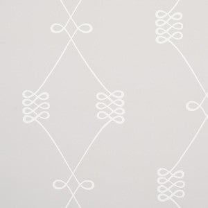 Schumacher Wallpaper Nicolette White On Grey 5013831