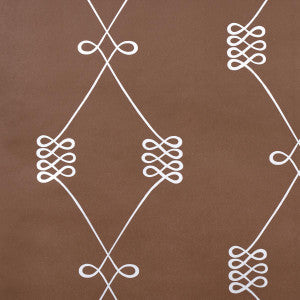 Schumacher Wallpaper Nicolette Silver On Brown 5013832