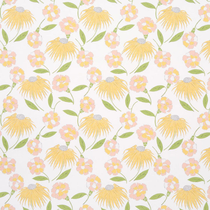 Bouquet Toss Pink Lemonade 5013840 by Schumacher Designer Wallpaper Full Bloom 18.0" - Swanky Fabrics -