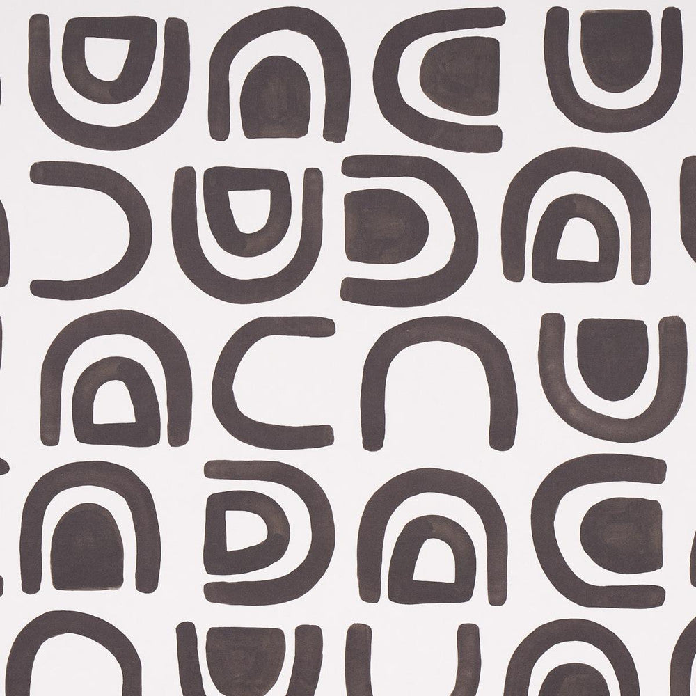 Threshold Carbon 5014010 by Schumacher Designer Wallpaper Hadiya Williams 27.0" - Swanky Fabrics -