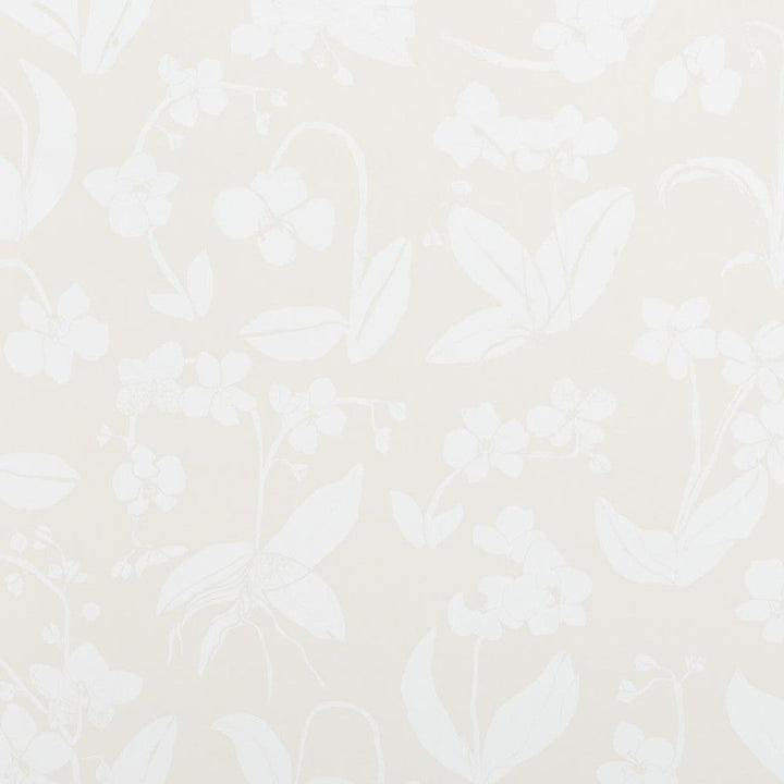 Orchids Have Dreams Light Neutral 5014102 by Schumacher Designer Wallpaper Hera Ford 18.0" - Swanky Fabrics -