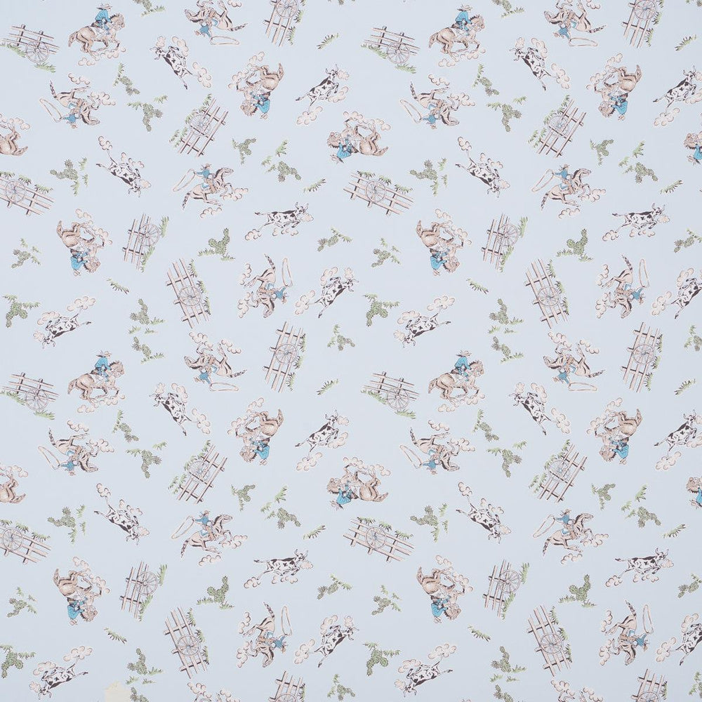 Wild West Blue 5014121 by Schumacher Designer Wallpaper Marie-Chantal 26.0" - Swanky Fabrics -