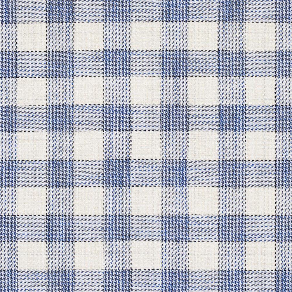 Martina Plaid Indoor/Outdoor Navy 81410 by Schumacher Designer Fabric Easy Elements 9.0" - Swanky Fabrics -