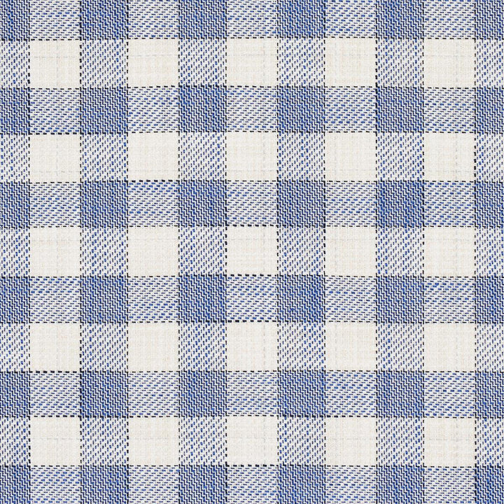 Martina Plaid Indoor/Outdoor Navy 81410 by Schumacher Designer Fabric Easy Elements 9.0" - Swanky Fabrics -