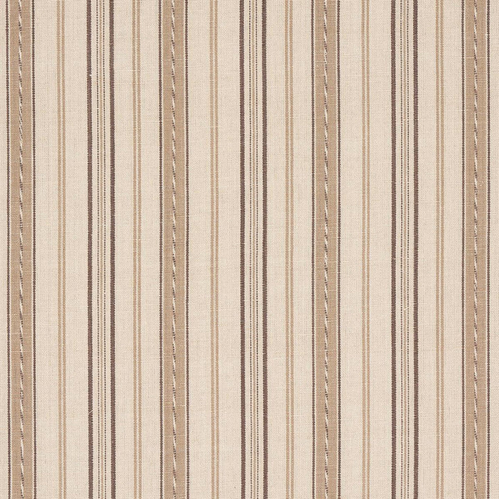Lightfoot Stripe Coffee 81441 by Schumacher Designer Fabric Williamsburg 3.33" - Swanky Fabrics -