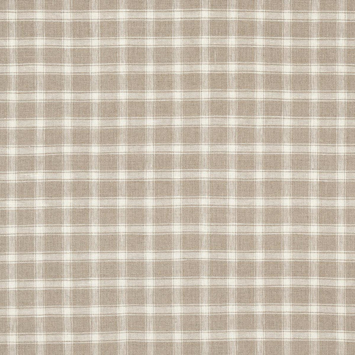 Crawford Linen Check Flax 81453 by Schumacher Designer Fabric A Country Life 1.75" - Swanky Fabrics -