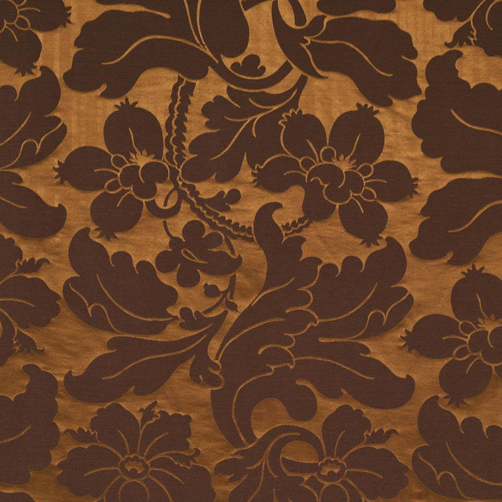 Dandridge Damask Apollo Bronze 81461 by Schumacher Designer Fabric Williamsburg 55.12" - Swanky Fabrics -