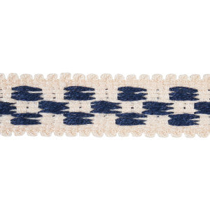 Schumacher Trim Crawford Check Tape Narrow Indigo 81620