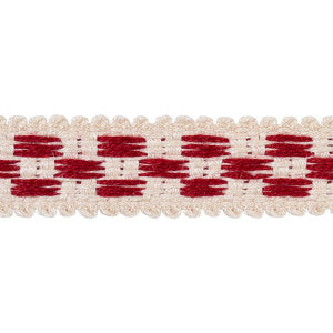 Schumacher Trim Crawford Check Tape Narrow Cornwallis Red 81621