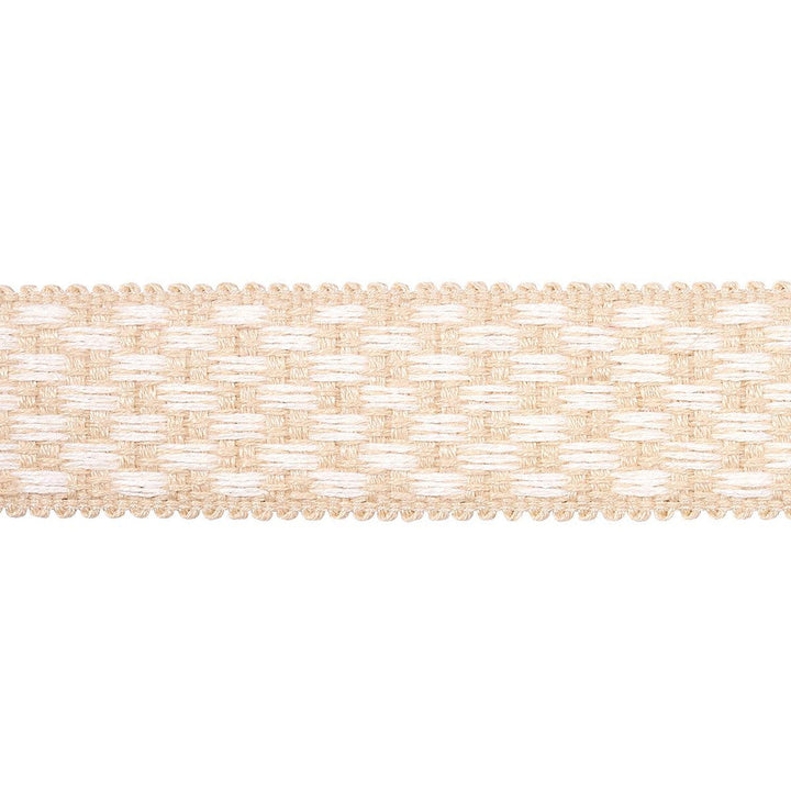 Crawford Check Tape Medium Coffee 81632 by Schumacher Designer Trim Williamsburg - Swanky Fabrics -