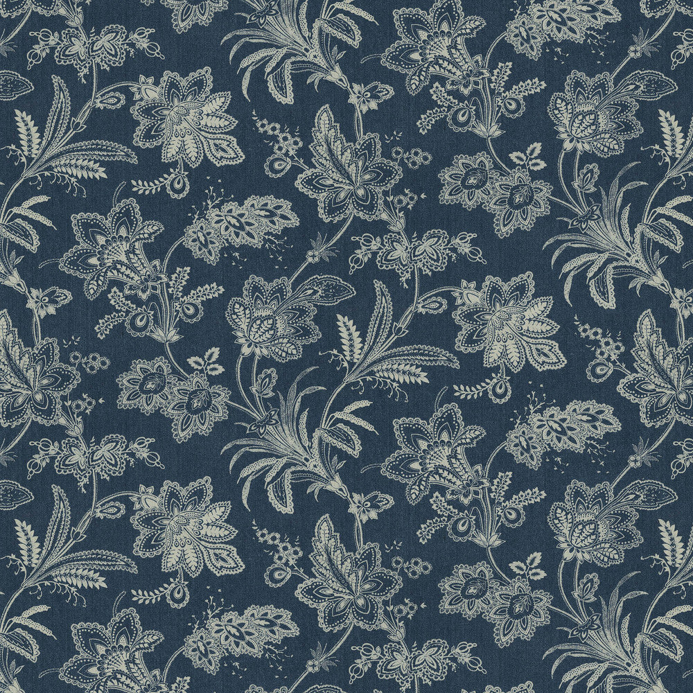 Follow The Trail Denim 682460 by WAVERLY Designer Fabric - 100% cotton, washed China 15000 Horizontal: 13.5 and Vertical: 18 54  - Swanky Fabrics -
