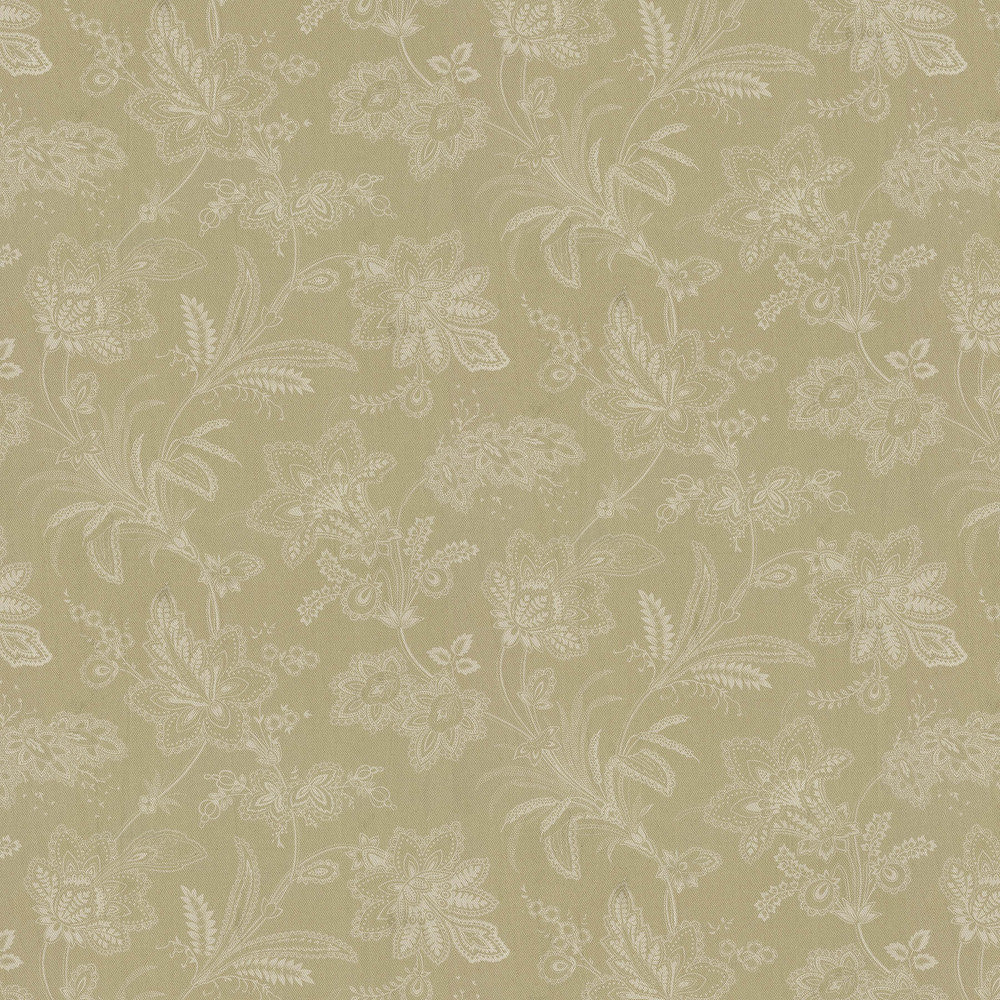 Follow The Trail Flax 682461 by WAVERLY Designer Fabric - 100% cotton, washed China 15000 Horizontal: 13.5 and Vertical: 18 54  - Swanky Fabrics -