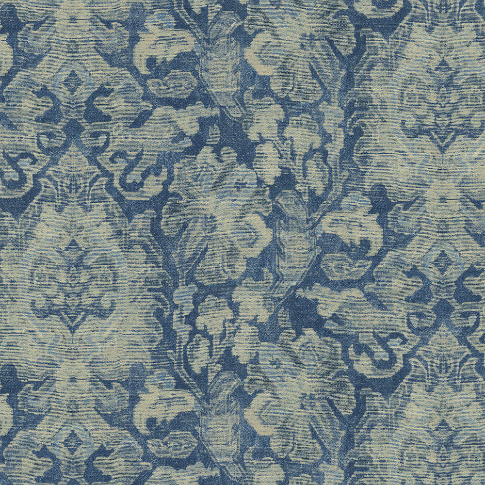 Carpet Bag Indigo 682512 by WAVERLY Designer Fabric - 80% cotton, 20% linen China 51000 Horizontal: 13.5 and Vertical: 12.62 54  - Swanky Fabrics -