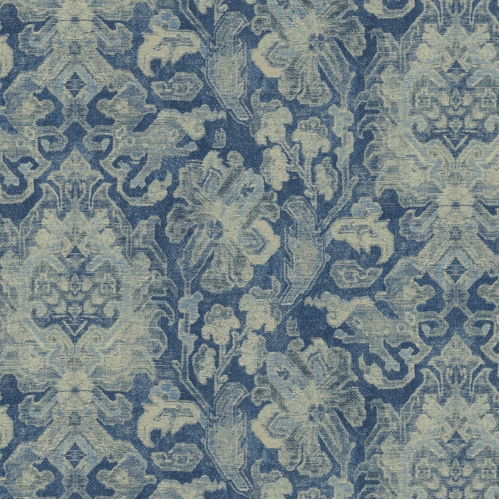 Carpet Bag Indigo 682512 by WAVERLY Designer Fabric - 80% cotton, 20% linen China 51000 Horizontal: 13.5 and Vertical: 12.62 54  - Swanky Fabrics -