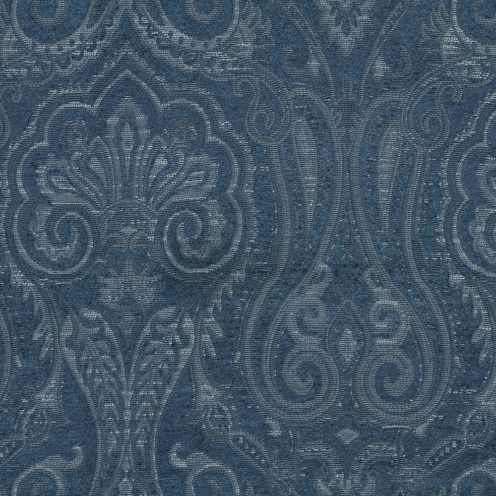 Clubroom Paisley Prussian 682541 by WAVERLY Designer Fabric - 71% polyester, 28% rayon China 15000 Horizontal: 14.25 and Vertical: 15 54  - Swanky Fabrics -