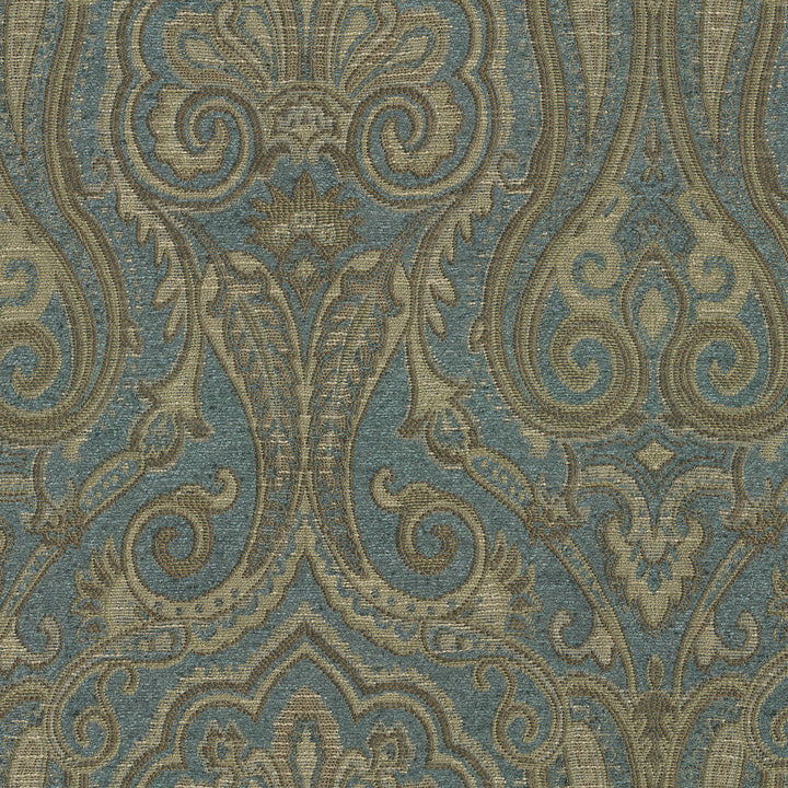 Clubroom Paisley Lagoon 682542 by WAVERLY Designer Fabric - 71% polyester, 28% rayon China 15000 Horizontal: 14.25 and Vertical: 15 54  - Swanky Fabrics -