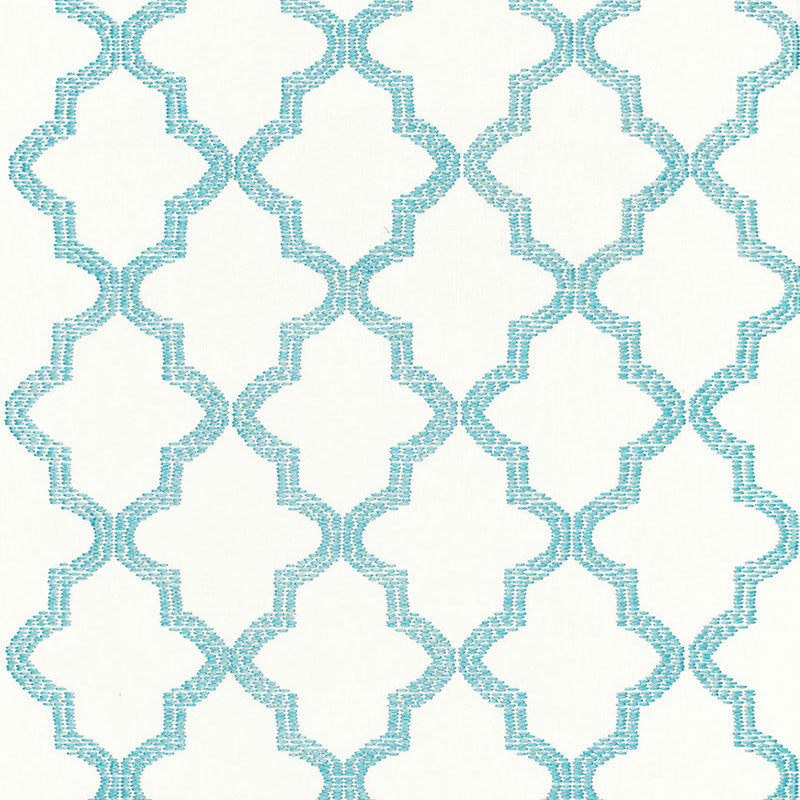 Tangier Embroidery Caribbean 68342 by Schumacher Designer Fabric CHROMA SP14 See Sample INDIA MEDIUM DUTY </p><p>Repeat: Horizontal: 3 1/2" (9CM) and Vertical: 7 1/2" (19CM) 50" WIDE (127CM) - Swanky Fabrics -