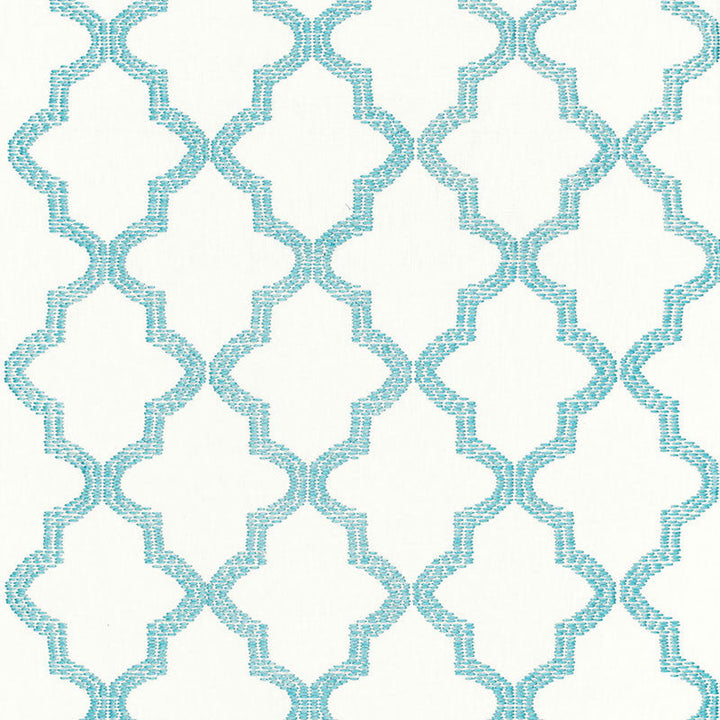 Tangier Embroidery Caribbean 68342 by Schumacher Designer Fabric CHROMA SP14 See Sample INDIA MEDIUM DUTY </p><p>Repeat: Horizontal: 3 1/2" (9CM) and Vertical: 7 1/2" (19CM) 50" WIDE (127CM) - Swanky Fabrics -