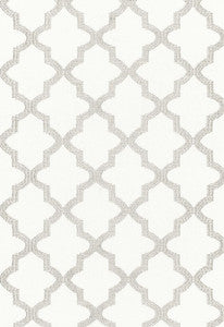 Schumacher Fabric Tangier Embroidery Silver 68343